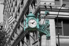 green marshall fields clock
