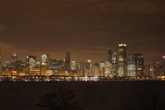 chicago skyline at night