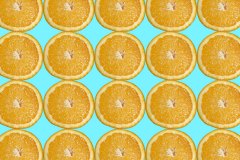 oranges on blue background