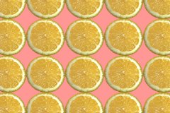lemons on pink background