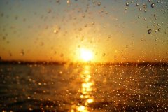 sunset over water